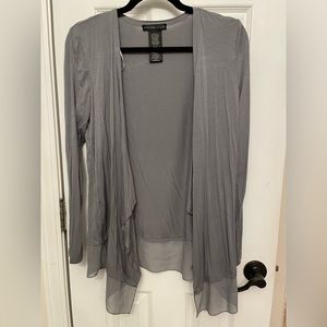 Women’s gray cardigan, mid length, size S